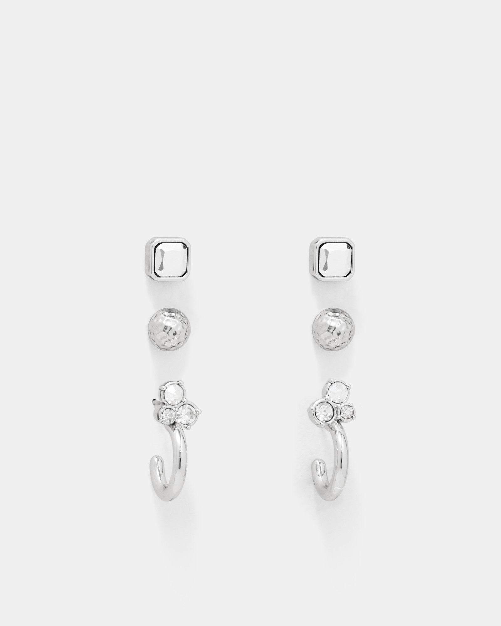 Superstar Earrings Set - Silver