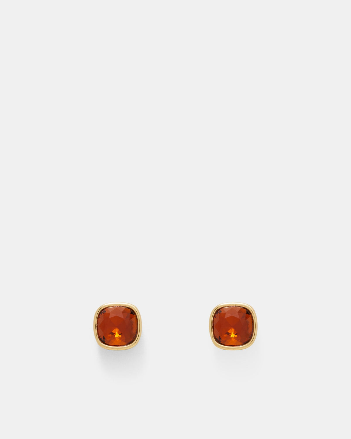 On The Rocks Stud Earrings - Cognac