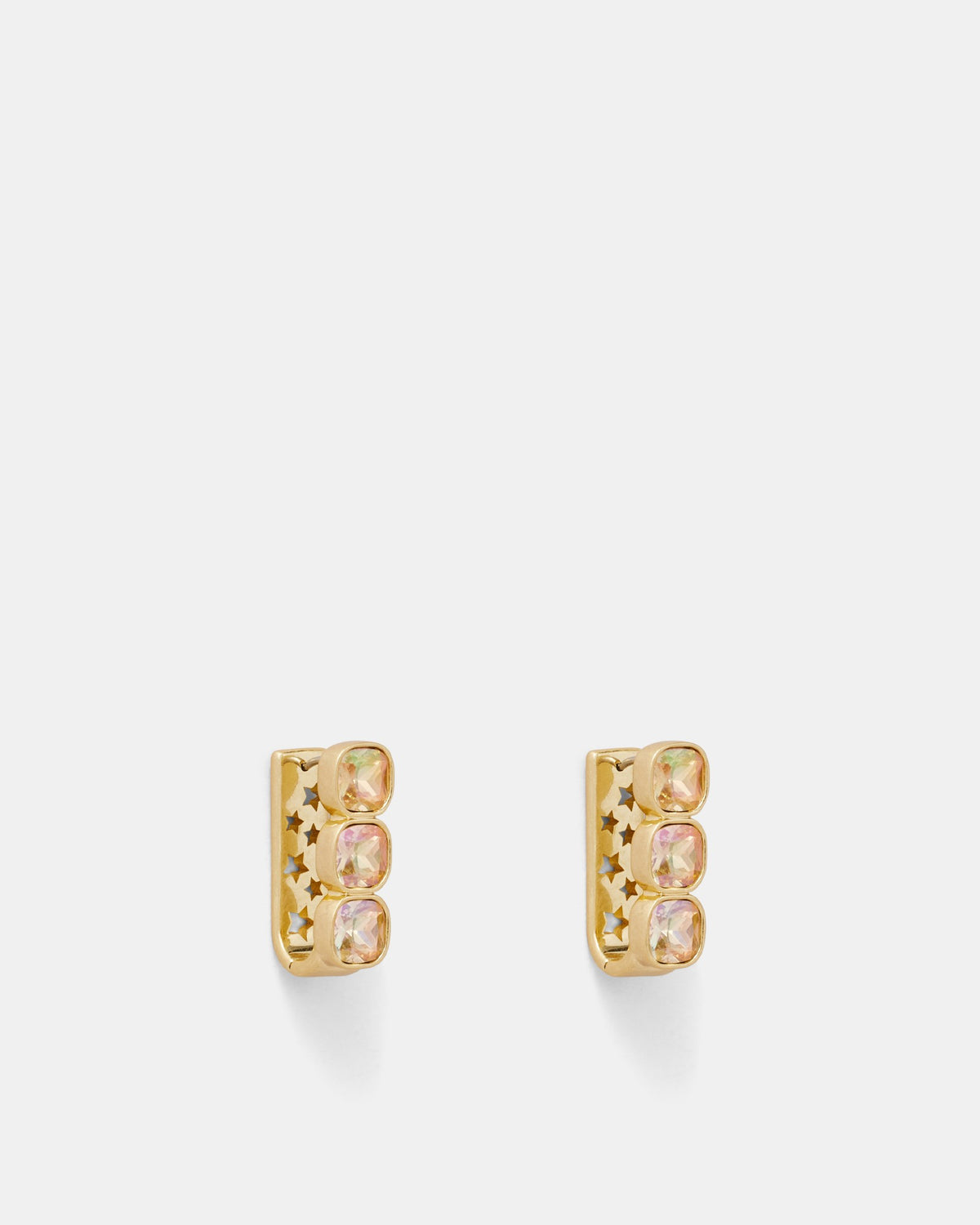 On The Rocks Huggie Hoop Earrings - Gold