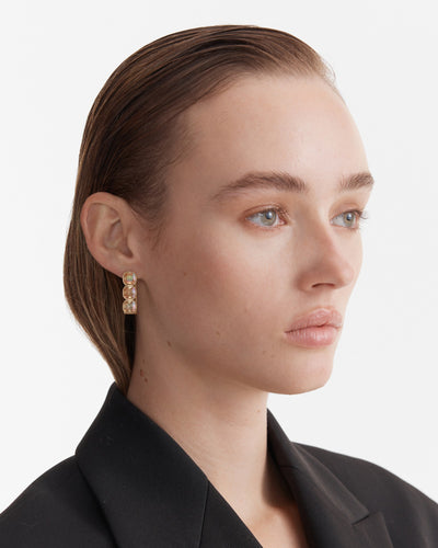 On The Rocks Huggie Hoop Earrings - Gold