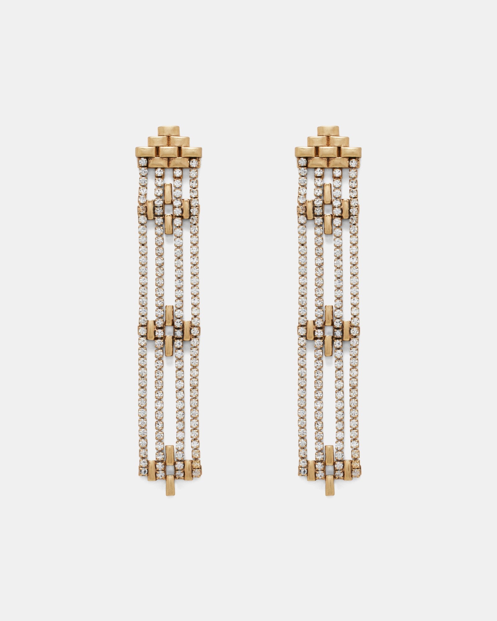 Crystal Vision Drop Earrings - Gold