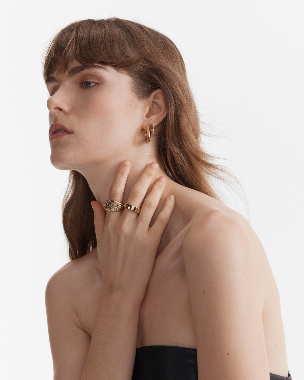 Scales Hoop Earrings - Gold