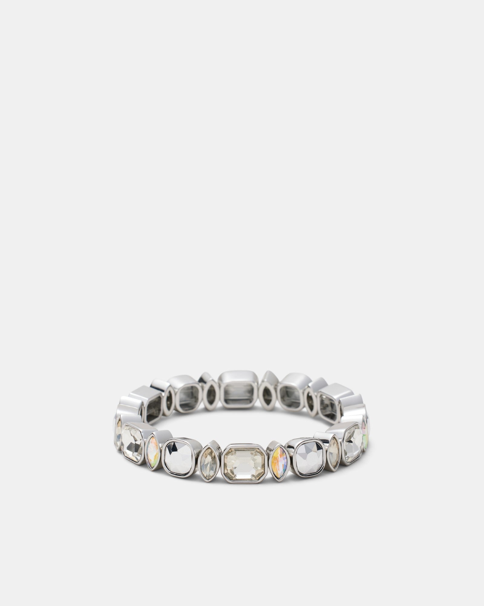 Stretch Crystal Wrist Bracelet - Silver