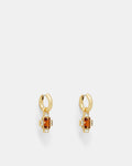 Dreams Charm Hoop Earrings - Cognac