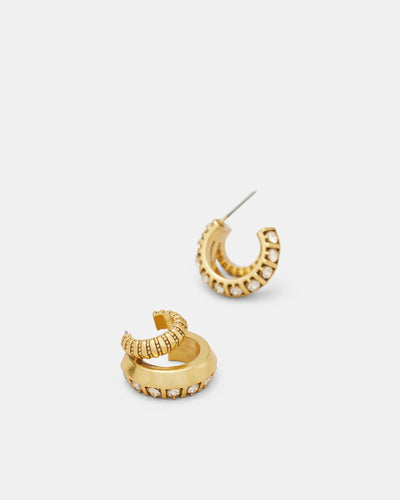 Melody Duo Hoop Earrings - Gold