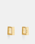Instrumental Square Huggie Hoop Earrings - Gold