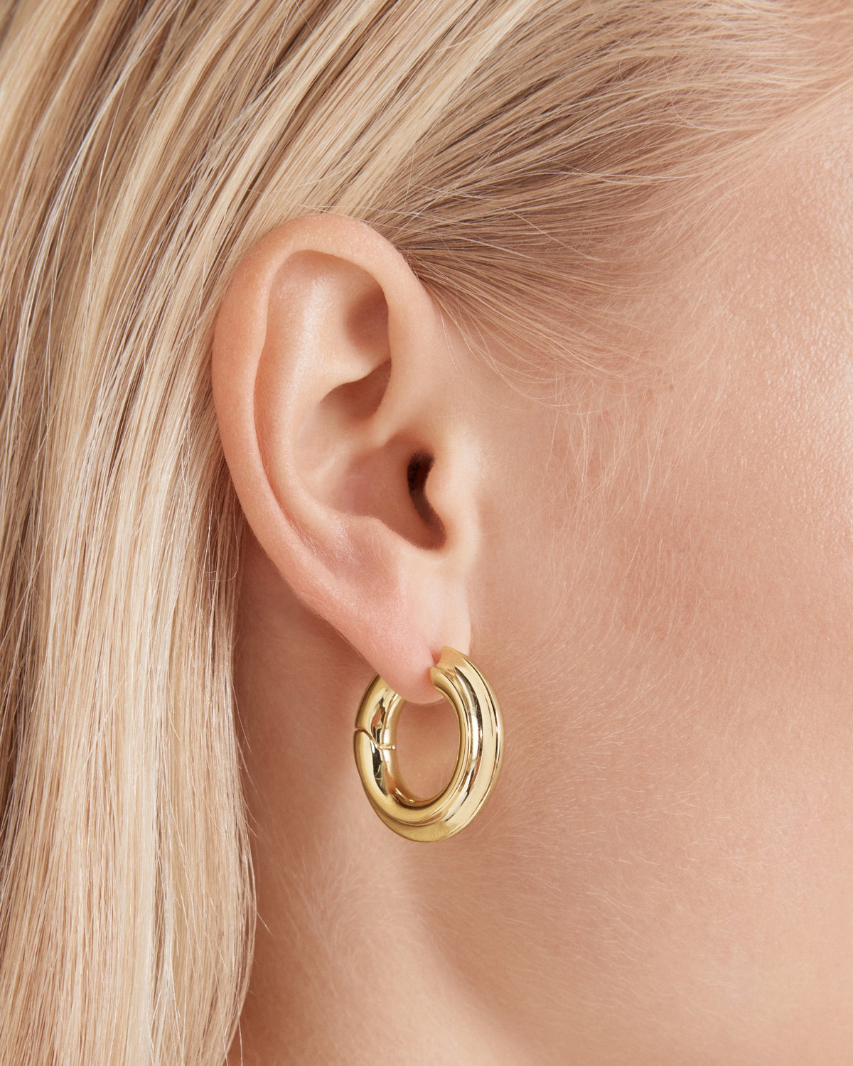 Lets Groove Large Hoop Earrings - Gold