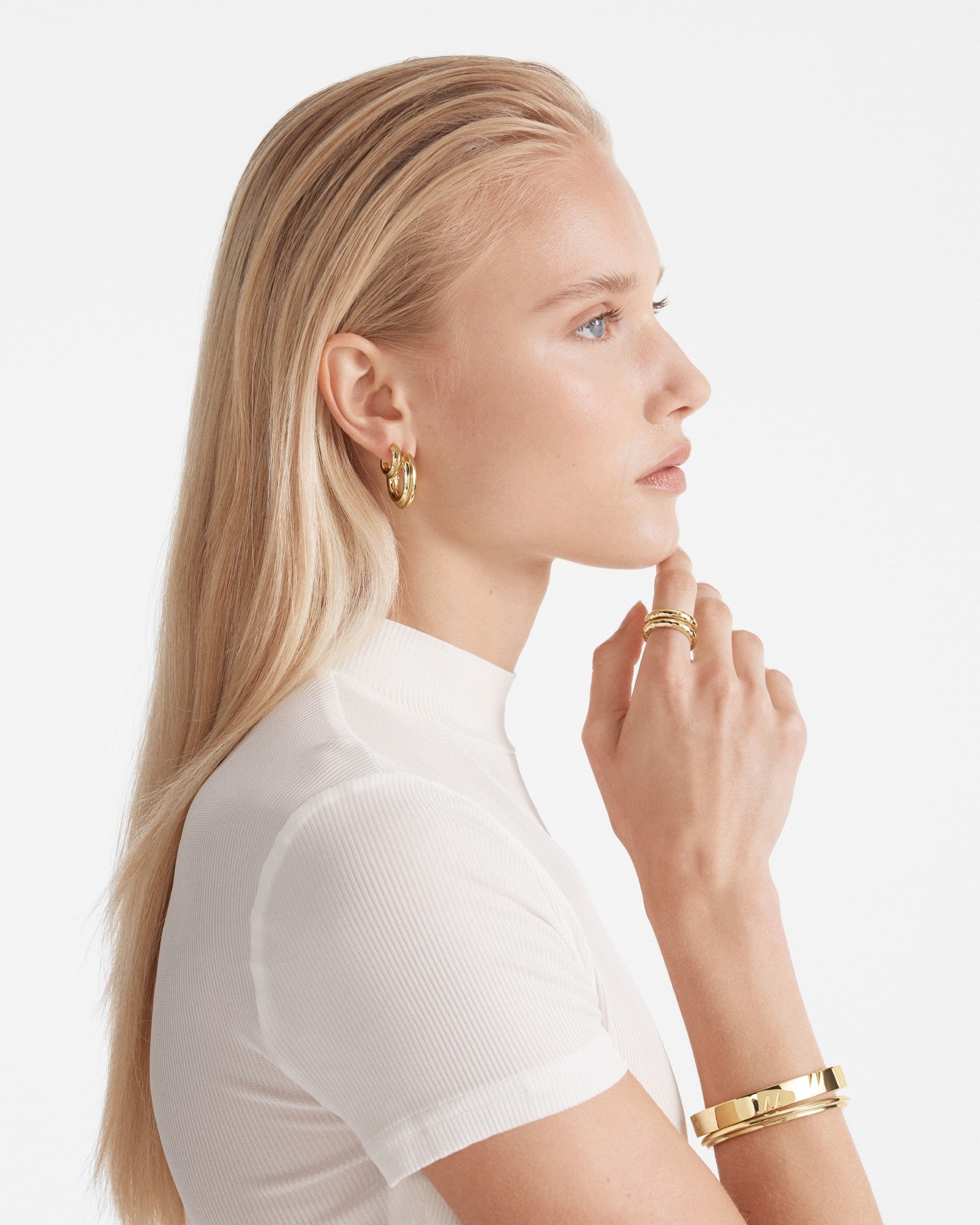 Lets Groove Large Hoop Earrings - Gold