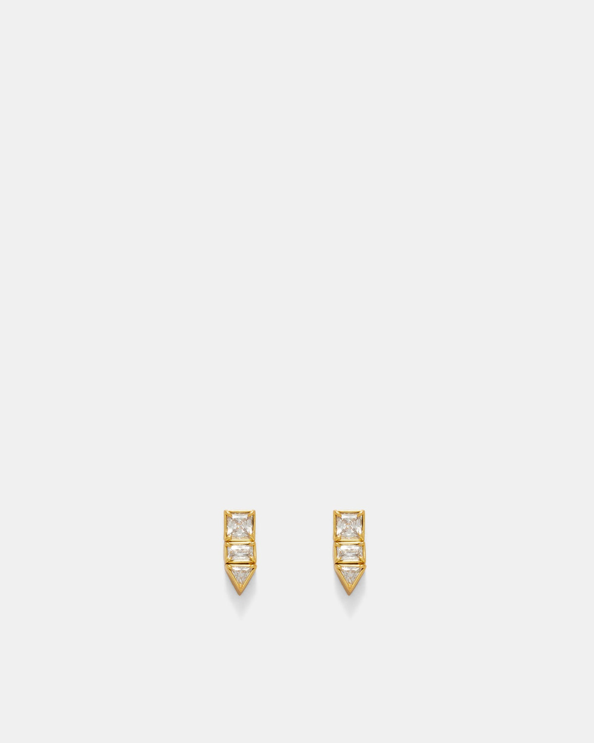 Verse Crystal Stud Earrings - Gold