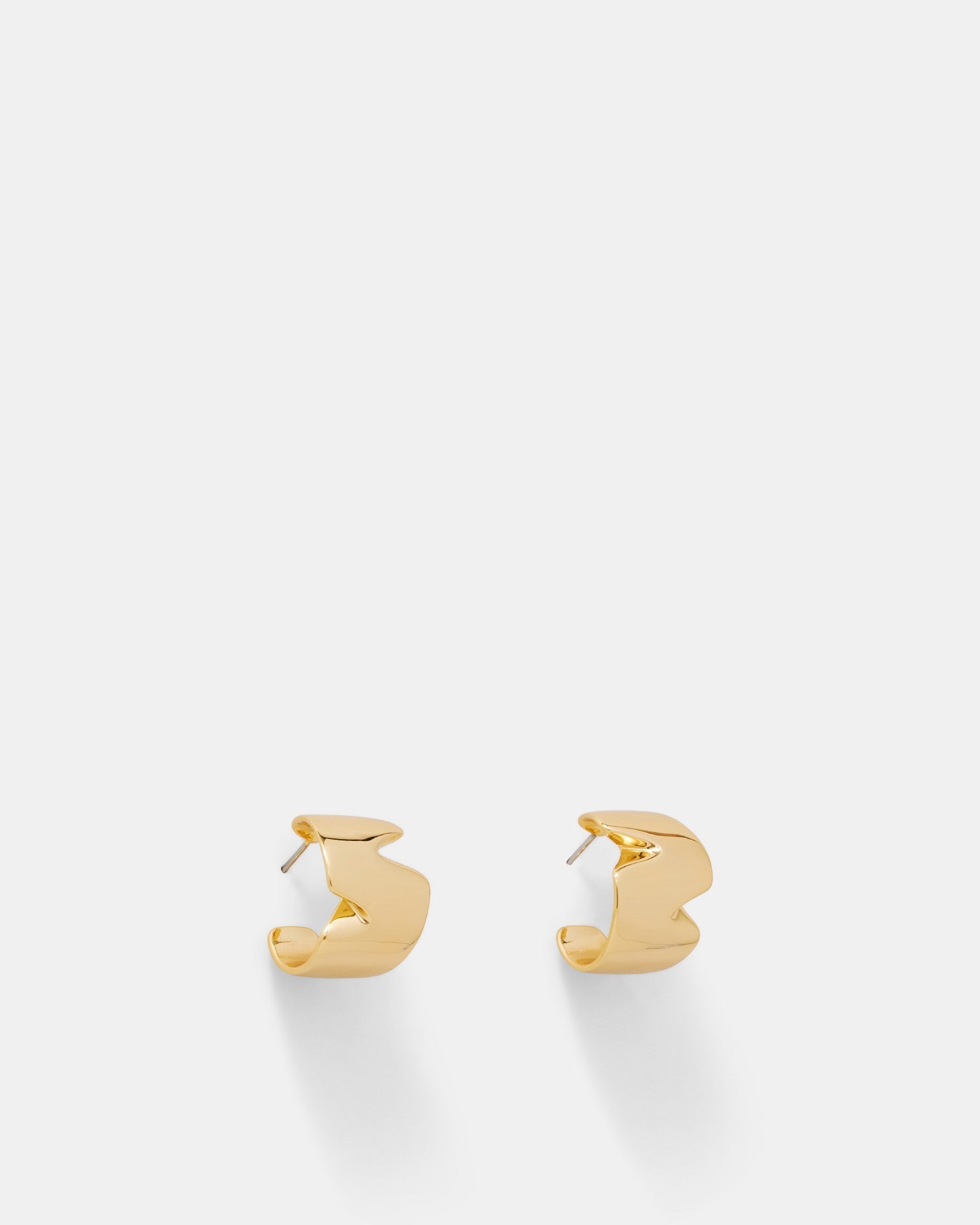 Into the Fold Wide Hoop Earrings - Gold