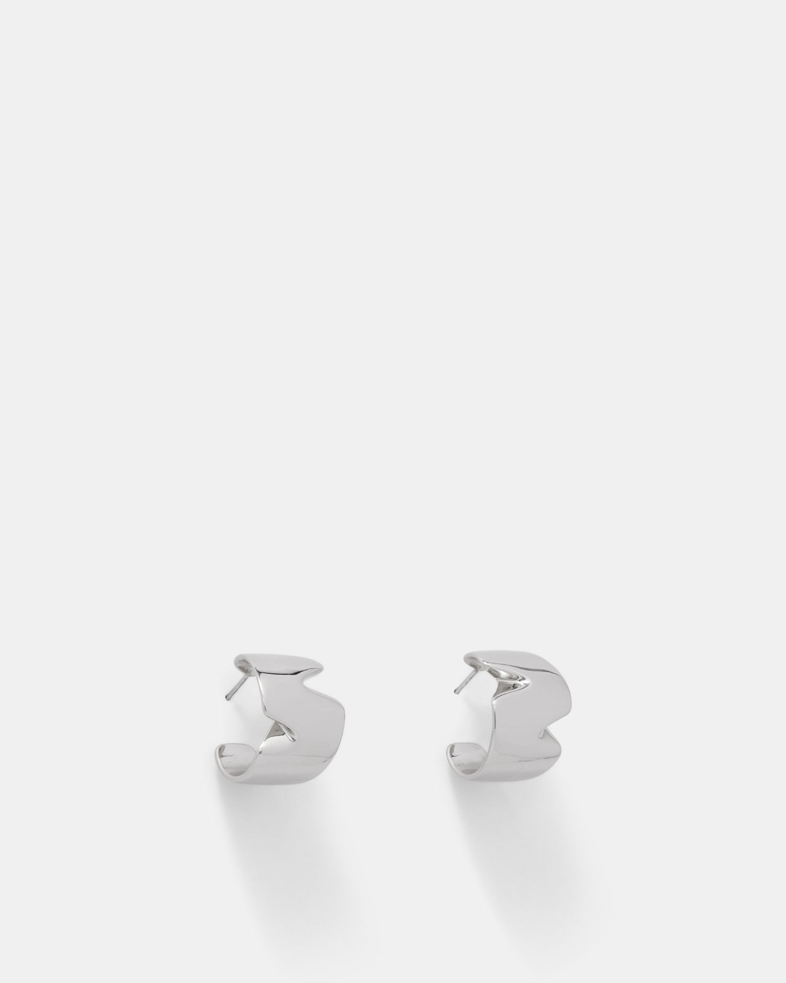 Into the Fold Wide Hoop Earrings - Silver