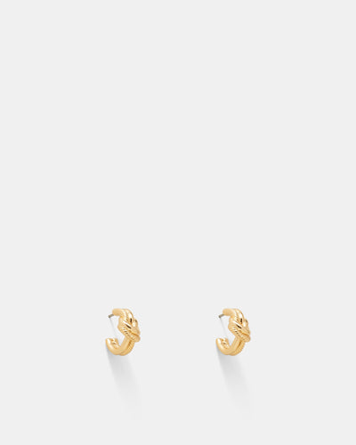 Knot Me Micro Hoop Earrings - Gold