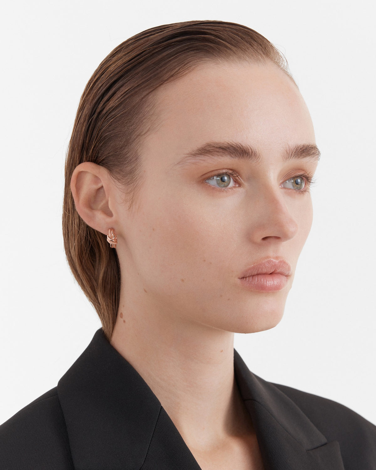 Knot Me Micro Hoop Earrings - Rose Gold