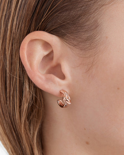 Knot Me Micro Hoop Earrings - Rose Gold