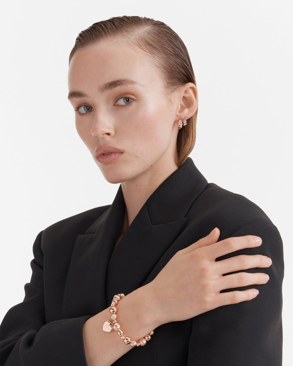 Knot Me Micro Hoop Earrings - Rose Gold