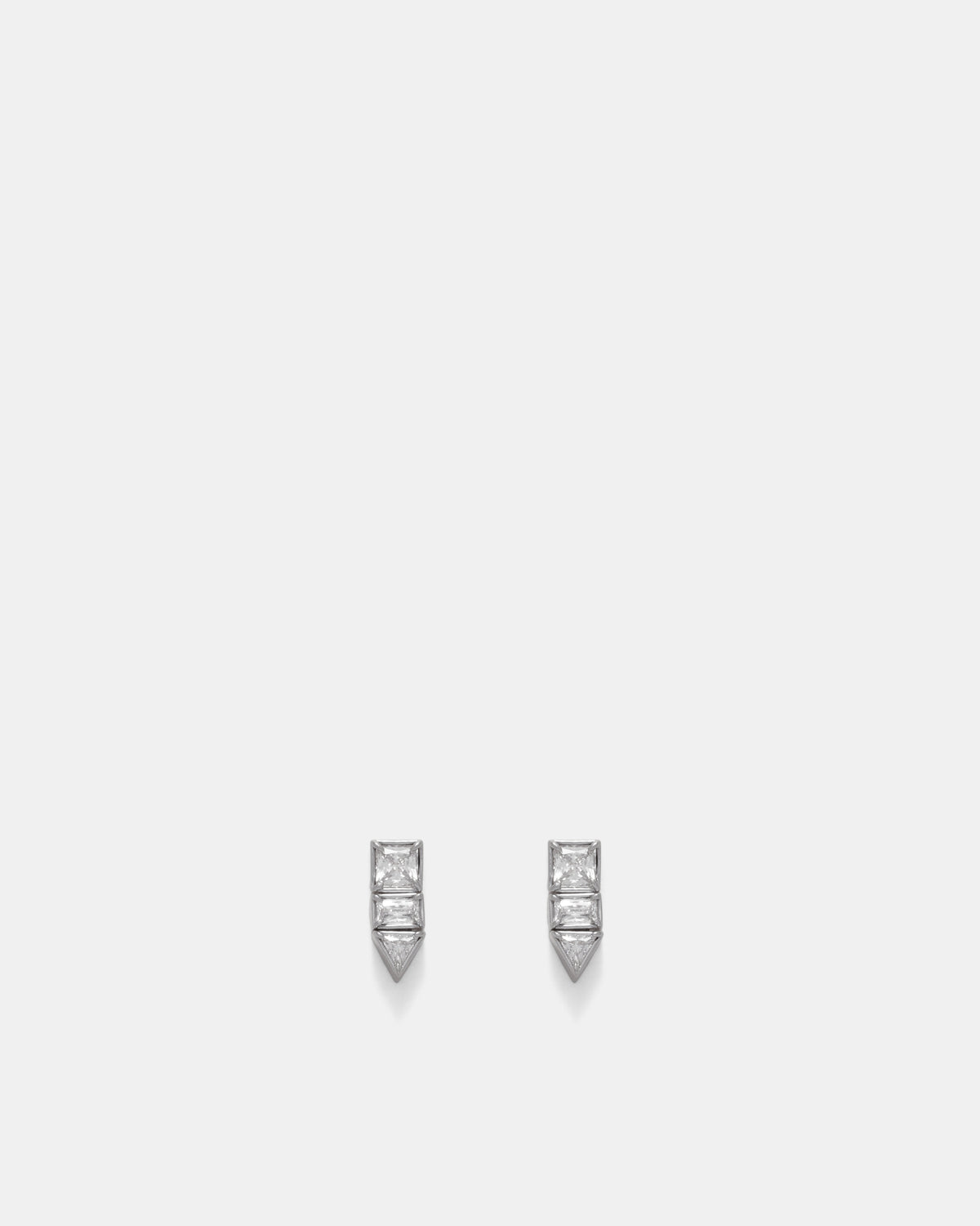 Verse Crystal Stud Earrings - Silver