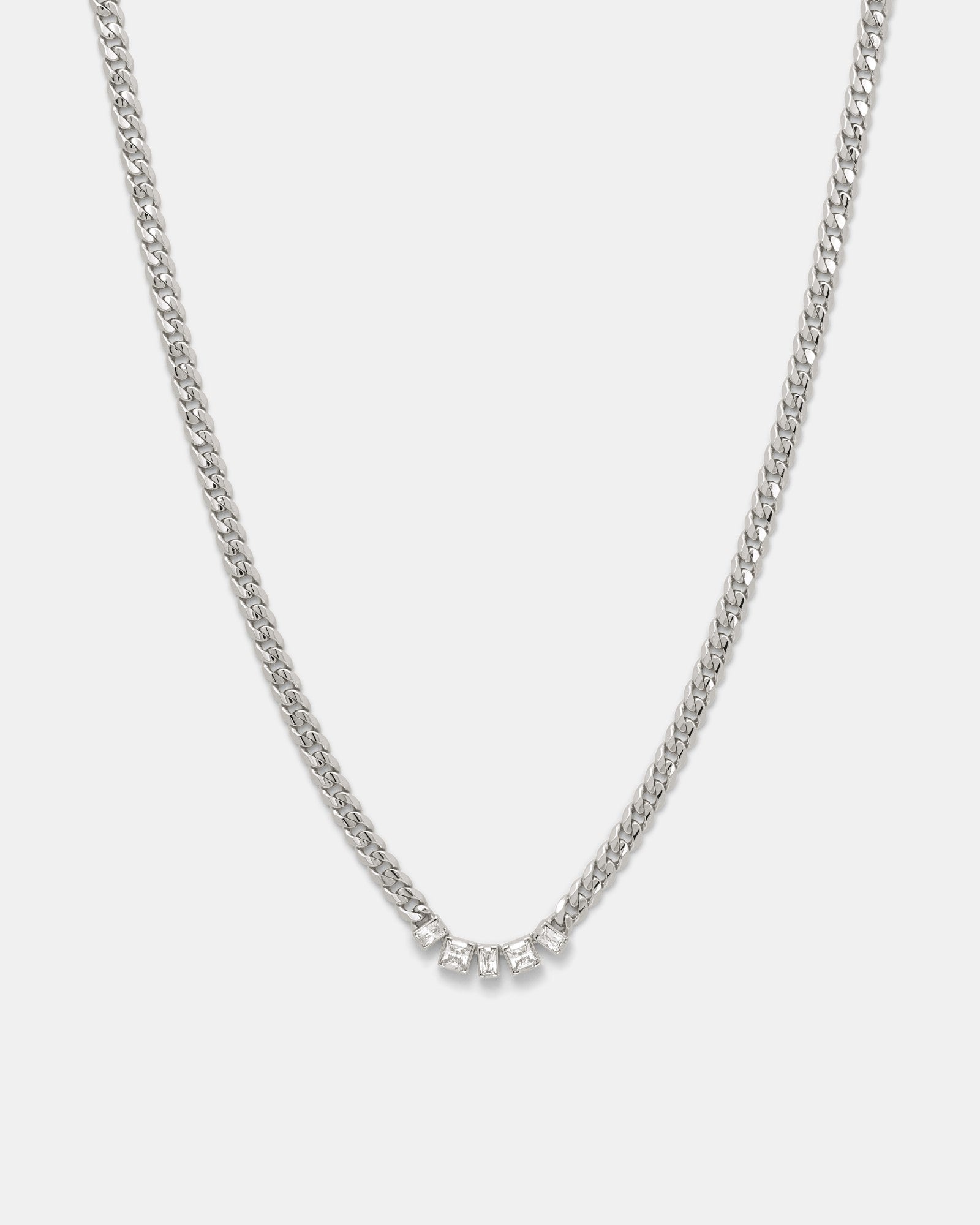 Verse Crystal Necklace - Silver