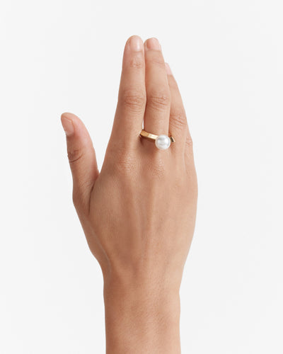 The Edge Pearl Ring - Gold