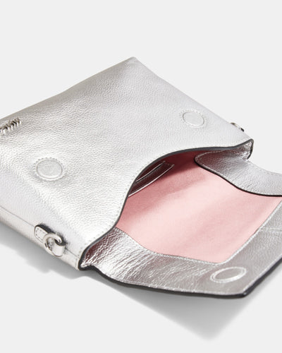 Drift Flapover Shoulder Bag - Silver