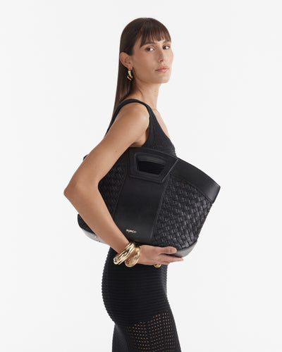 Palm Springs Basket Bag - Black Light Gold