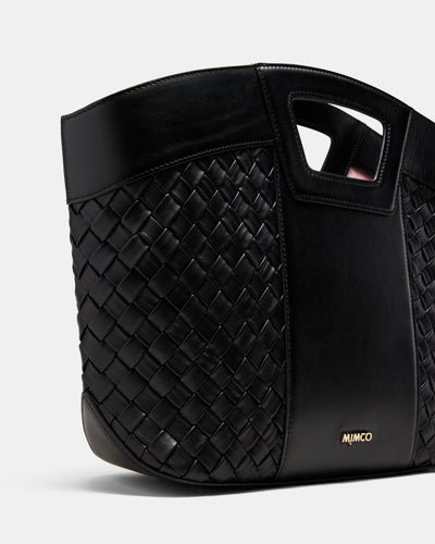 Palm Springs Basket Bag - Black Light Gold