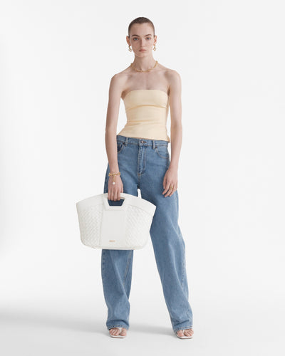 Palm Springs Basket Bag - White
