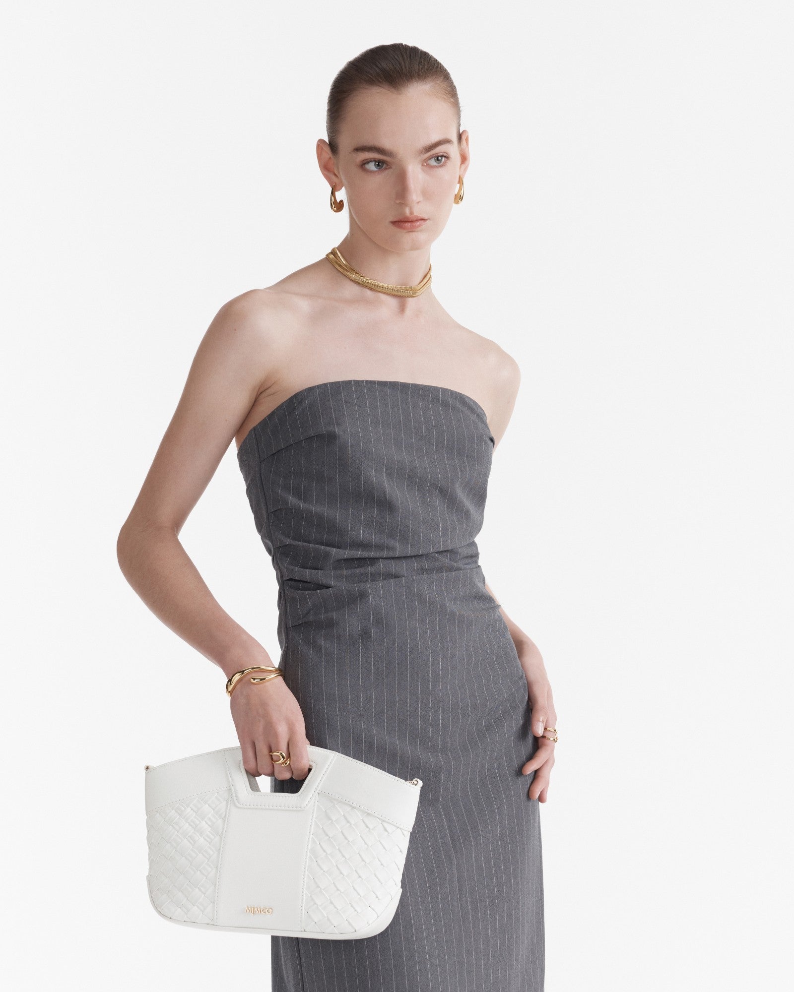 Palm Springs Mini Basket Bag - White