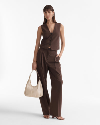 Donna Small Zip Hobo Bag - Linen