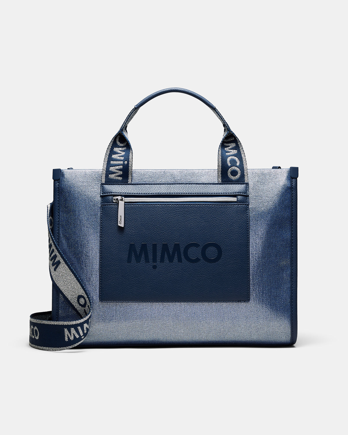 Patch Tote Bag - Metallic Blue