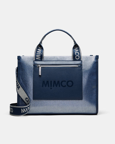 Patch Tote Bag - Metallic Blue