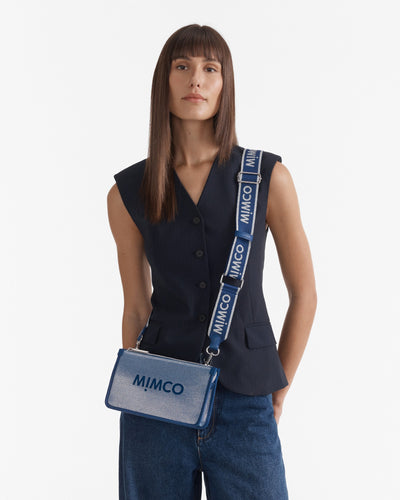 Patch Crossbody Bag - Metallic Blue