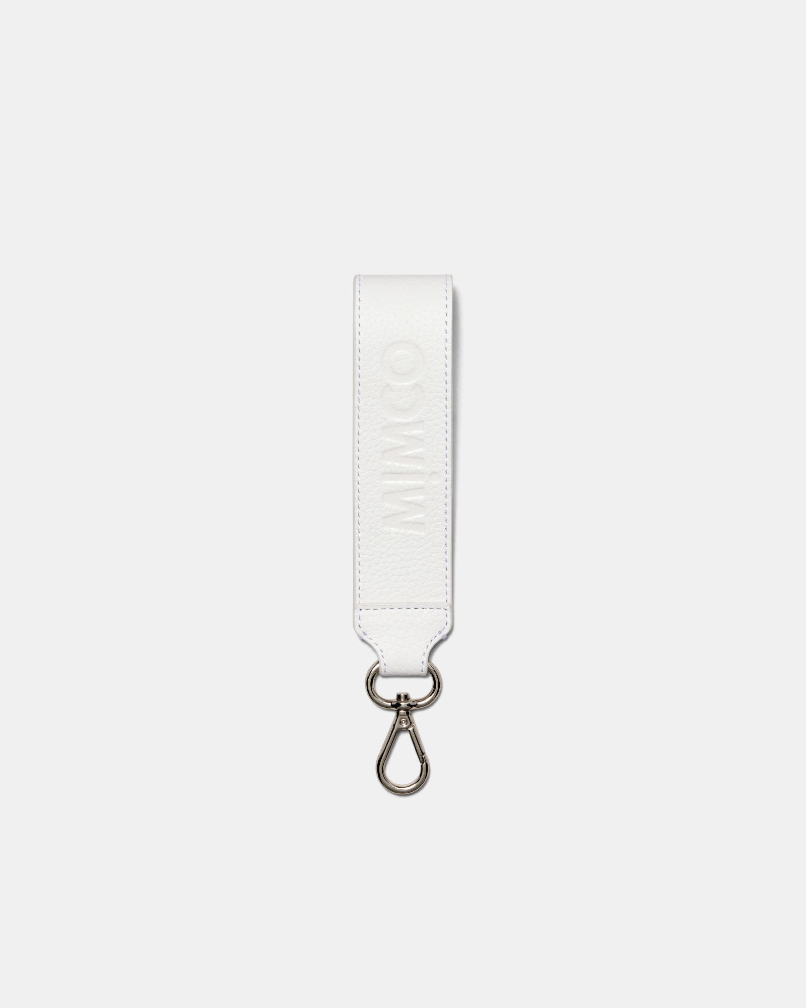 Patch Leather Keyring - White