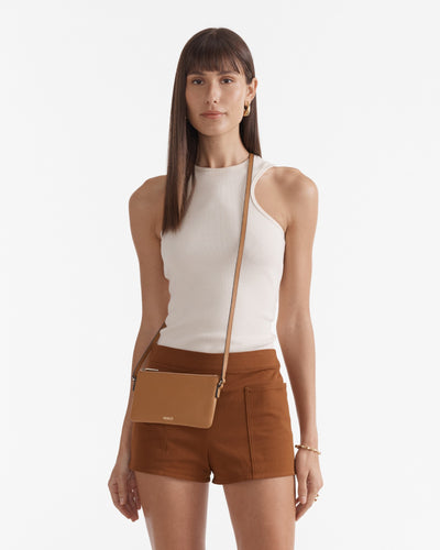 Rhiannon Pouch Crossbody Bag - Caramel