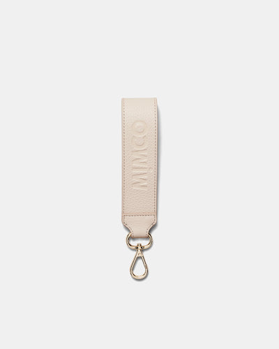 Patch Leather Keyring - Linen