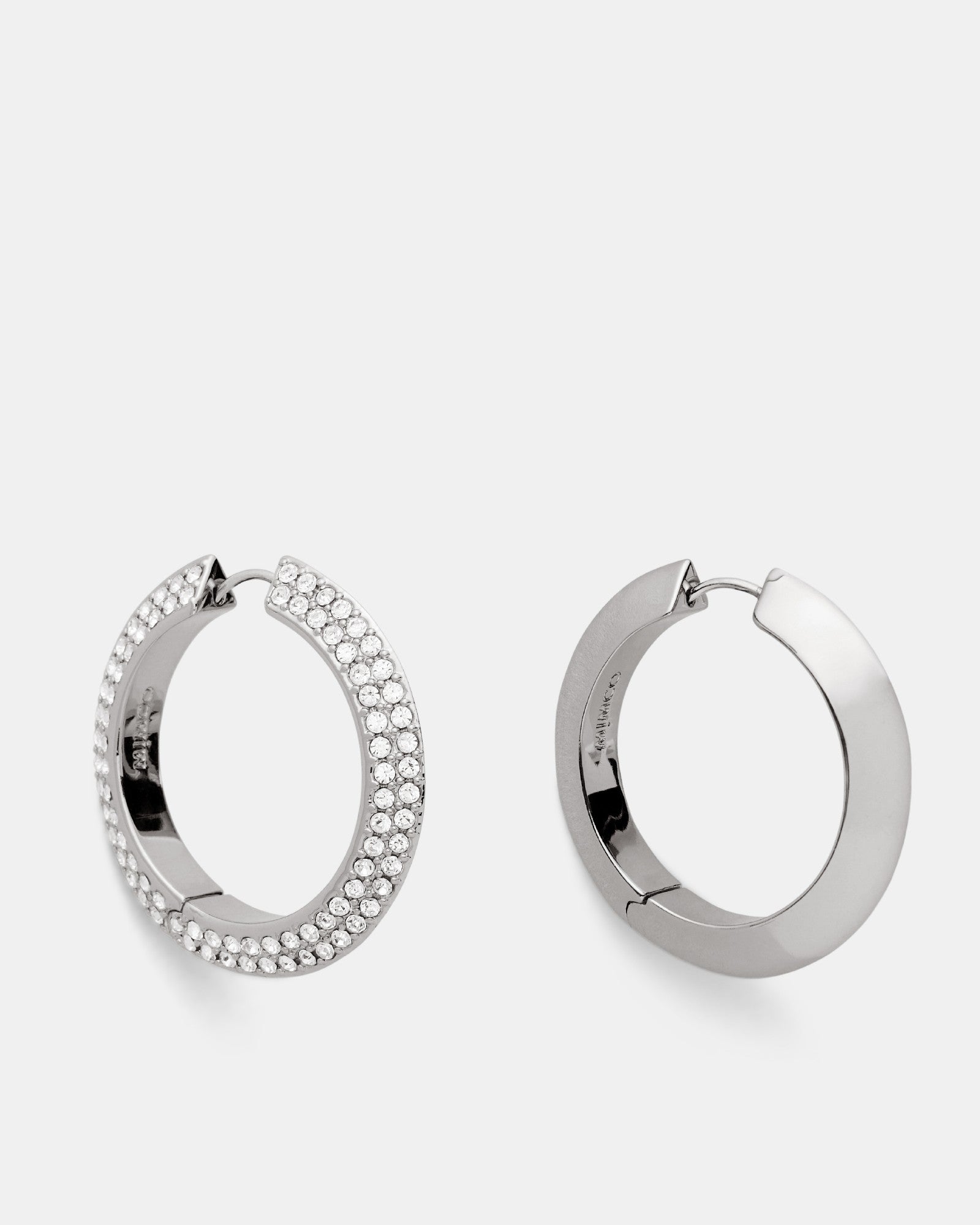 The Edge Large Hoop Earrings - Silver
