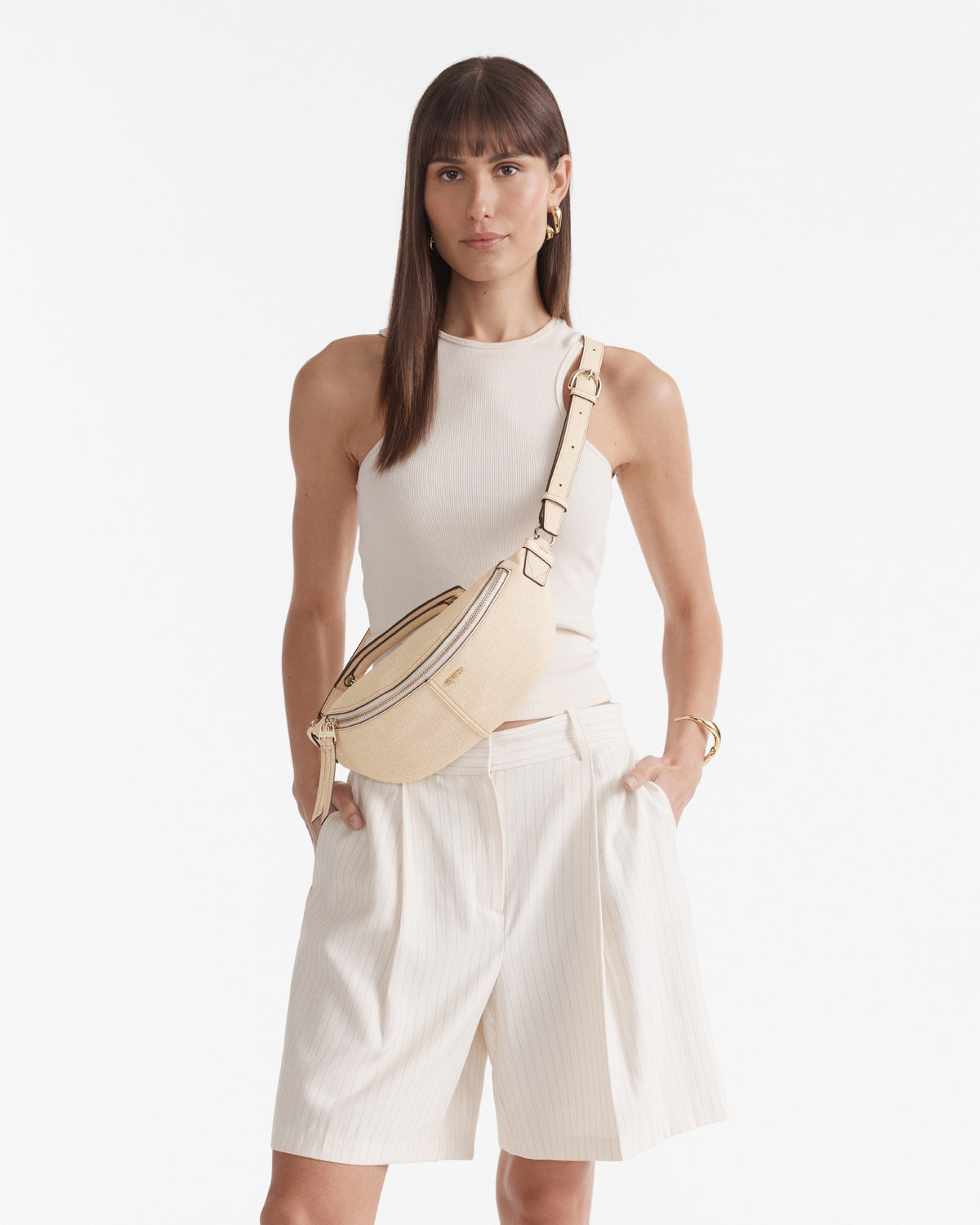 Lens Sling Crossbody Bag - Linen