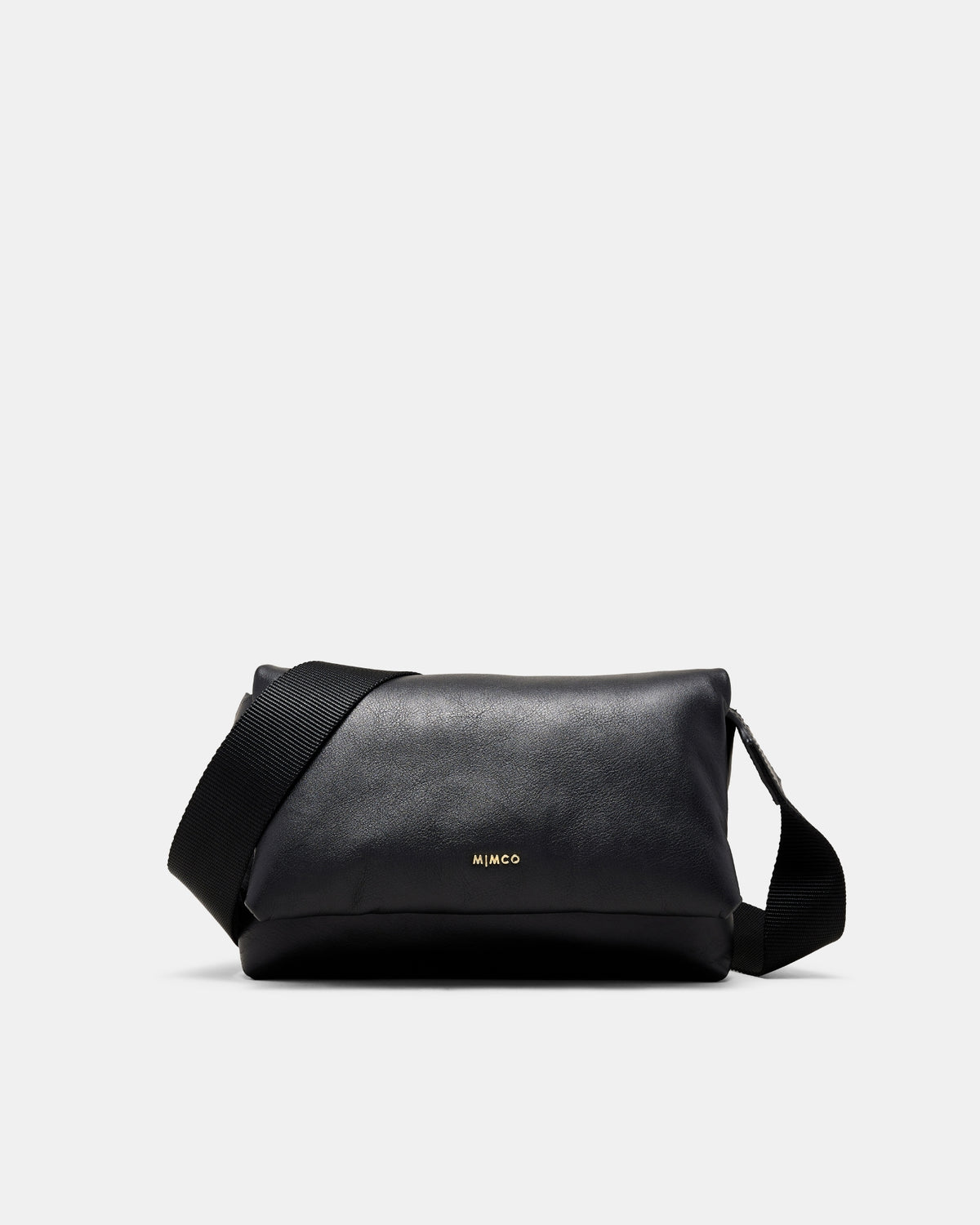 Puffy Leather Mini Crossbody Bag - Black Light Gold