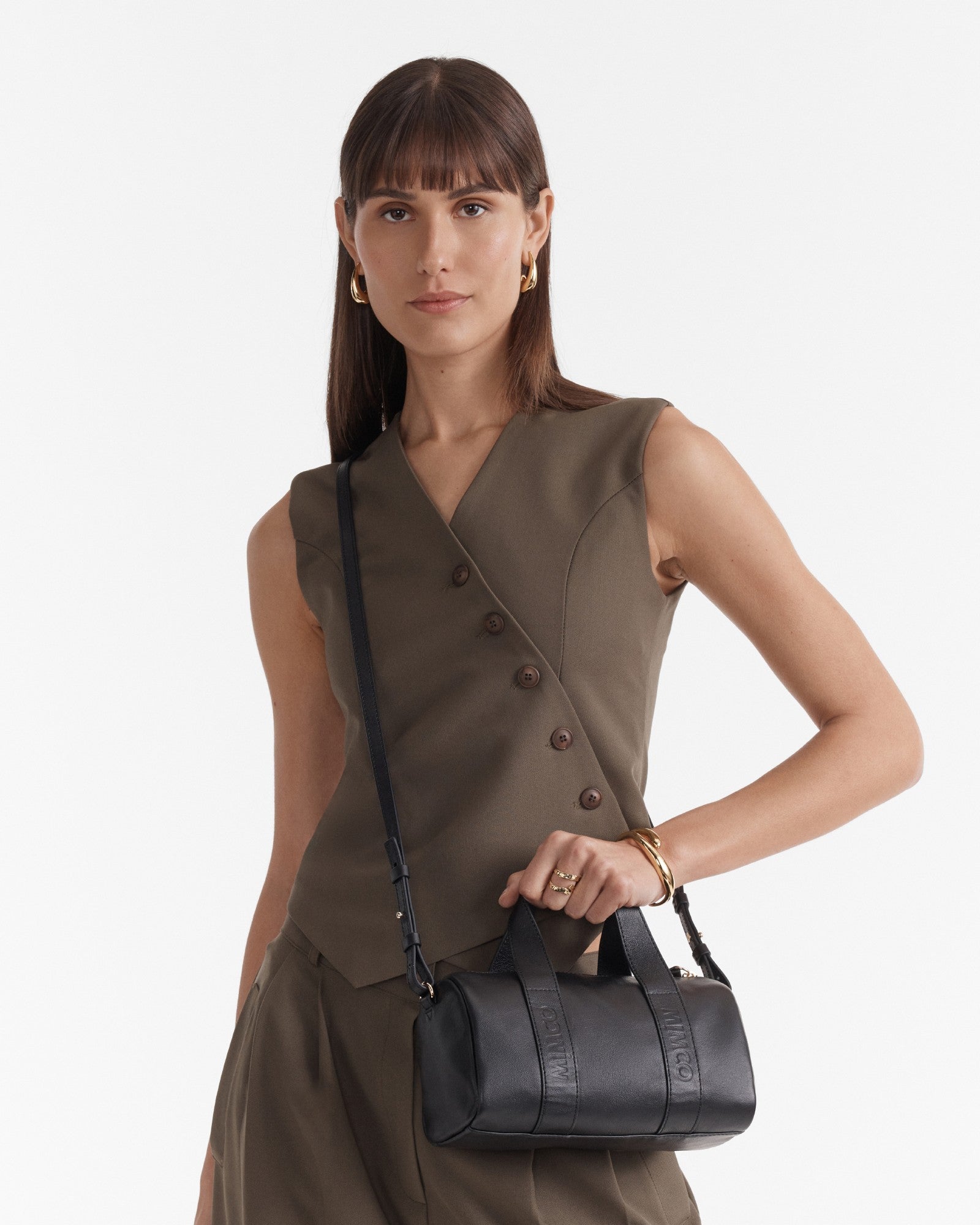 Centre Stage Mini Bowler Bag - Black Light Gold