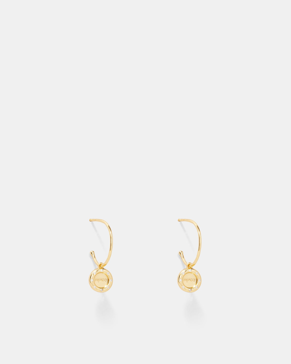 Lune Charm Hoop Earrings - Gold
