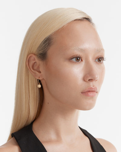 Lune Charm Hoop Earrings - Gold