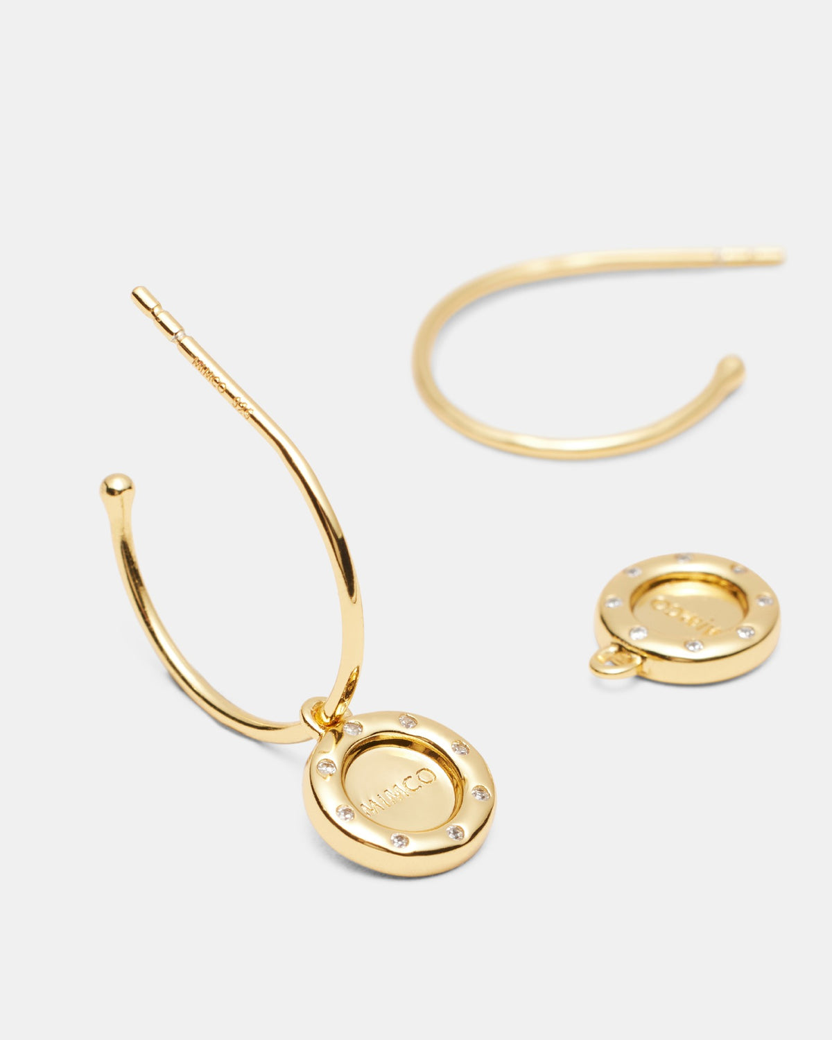 Lune Charm Hoop Earrings - Gold