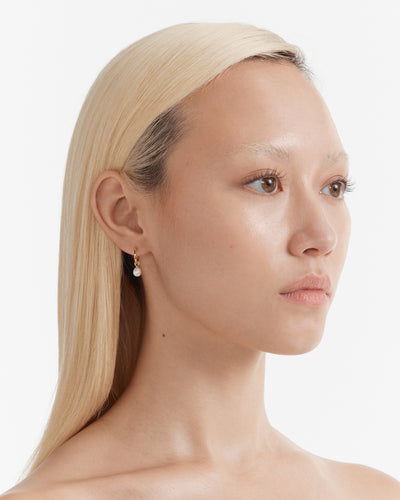 Purete Charm Hoop Earrings - Gold