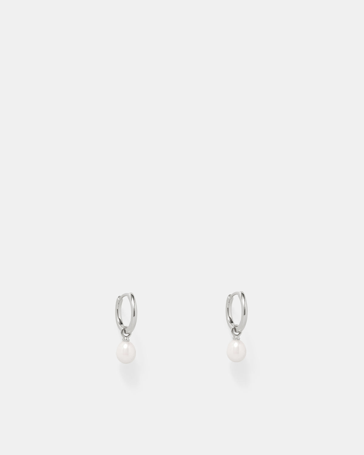 Purete Charm Hoop Earrings - Silver