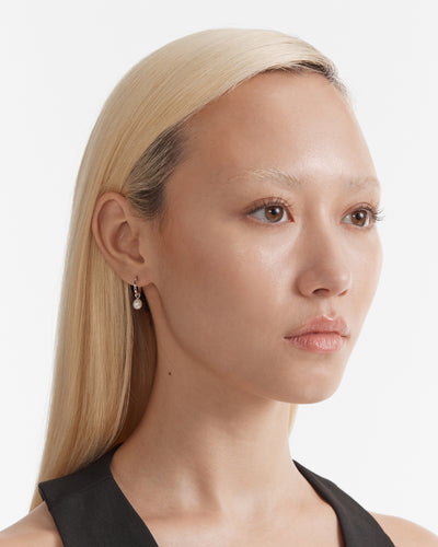 Purete Charm Hoop Earrings - Silver