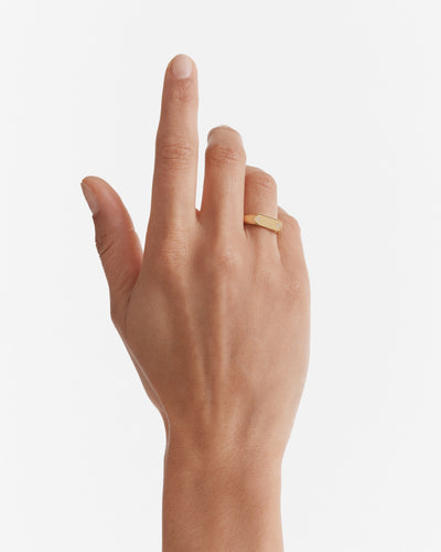 Oblique Signet Ring - Gold