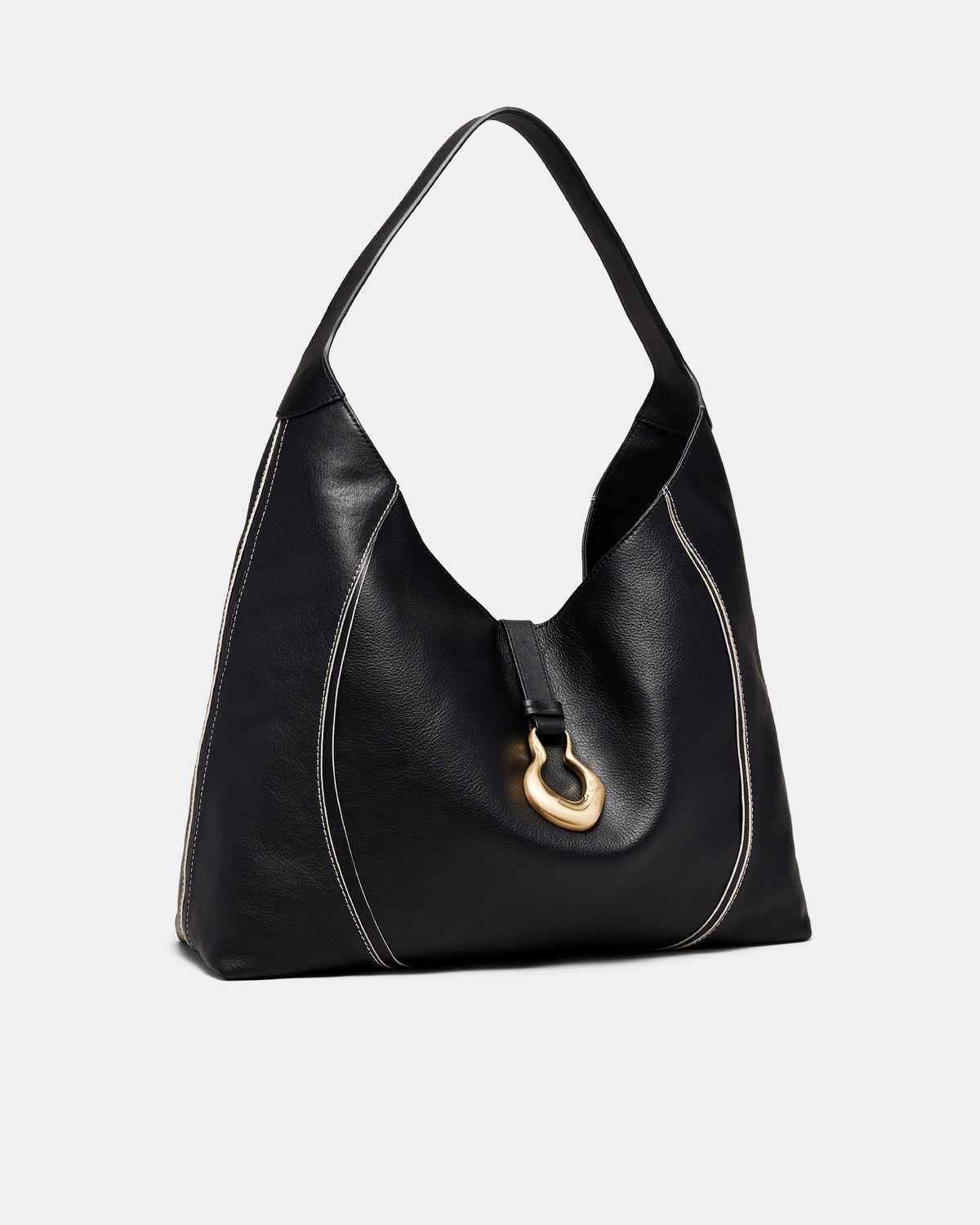 Shield Hobo Bag - Black Brushed LG
