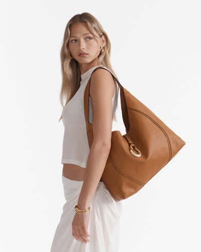 Shield Hobo Bag - Tobacco