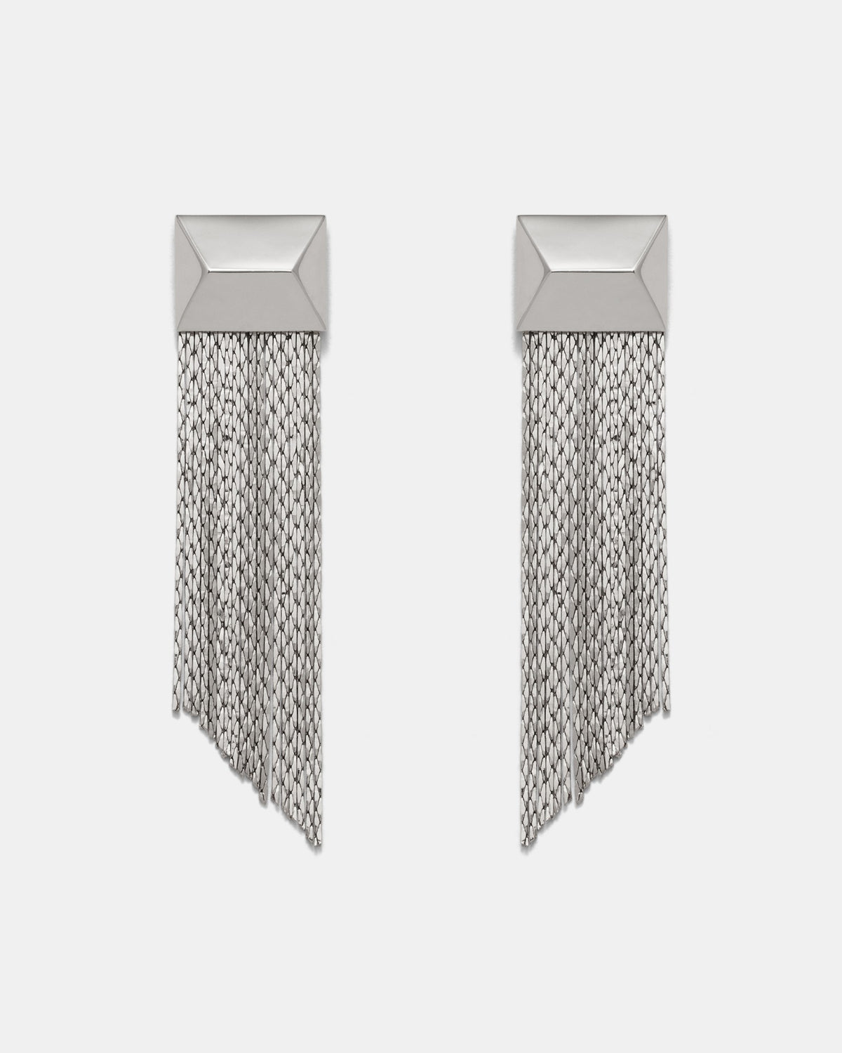 Slay To The Rhythm Statement Fringe Earrings - Silver