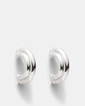 Groove That Soothes Oversized Hoop Earrings - Silver