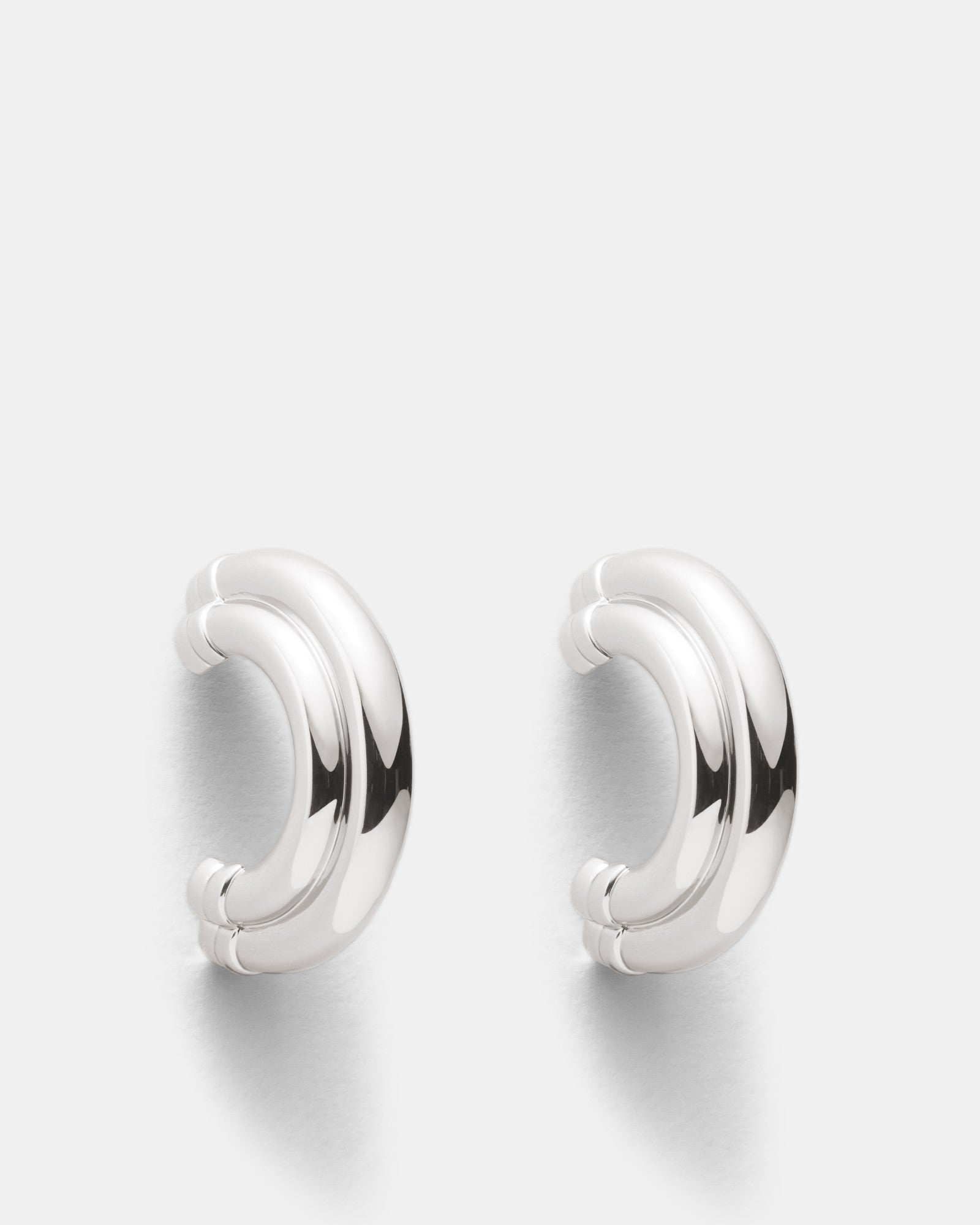 Groove That Soothes Oversized Hoop Earrings - Silver